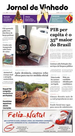 Jornal De Vinhedo Sábado, 21 De Dezembro De 2019 Edic 1776