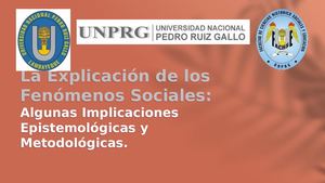 Explicación De Los Fenómenos Sociales