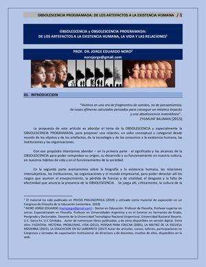 274. OBSOLESCENCIA Y OBSOLESCENCIA PROGRAMADA: DE LOS ARTEFACTOS A LA EXISTENCIA HUMANA