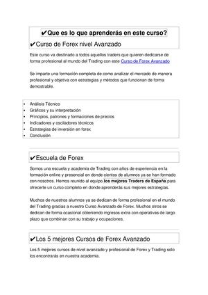Curso De Forex Y Trading Avanzado Profesional