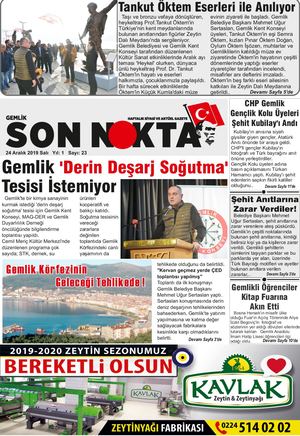 Gemlik Son Nokta Gazetesi 23 Sayi 24 Aralik 2019