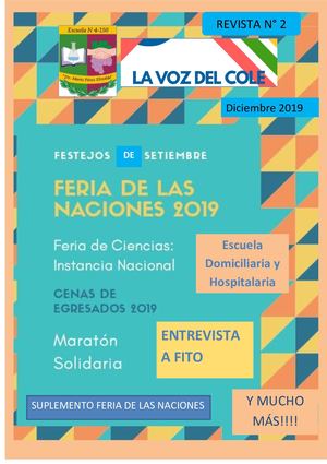 Revista Diciembre Escuela Pérez Elizalde