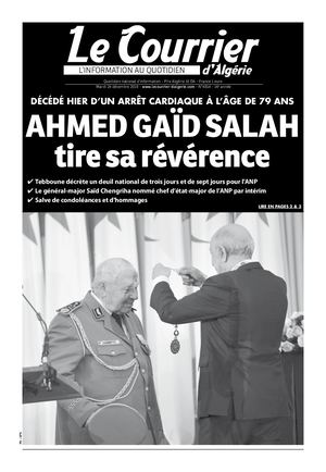 Le Courrier d'Algérie du mardi 24 décembre 2019