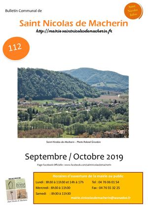 Infos N112 Septembre Octobre 2019