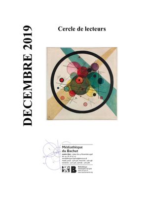 Cercle de lecteurs decembre 2019 mediathèque du Bachut