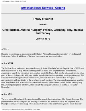 TREATY OF BERLIN   [1878]