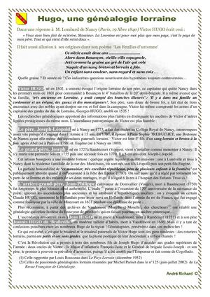 Hugo, Une Généalogie Lorraine