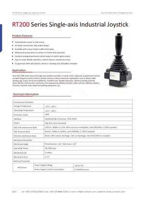RunnTech RT200 Single Axis Industrial Joystick