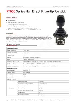 RunnTech RT600 Series Hall Effect Fingertip Joystick