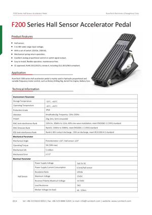 RunnTech F200 Series Hall Sensor Accelerator Pedal