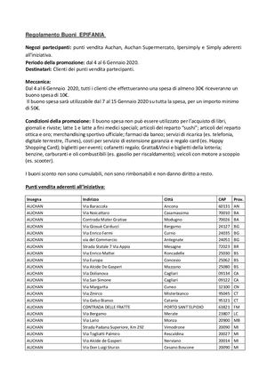 Regolamento 10 Su 50 Epifania