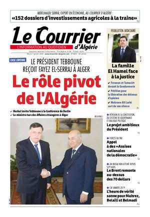Le Courrier d'Algérie du mardi 7 janvier 2020