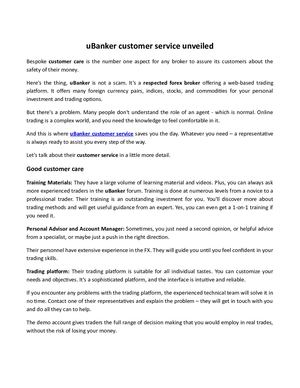 U Banker Customer Service