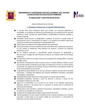 Ideas Principales De La Lectura