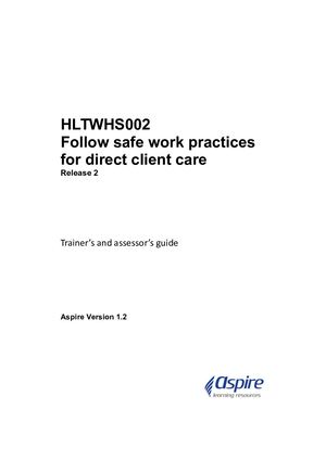Hltwhs002 Trainers guide