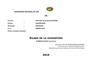 Silabo Embriologia 2020