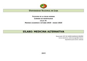 Silabo De Medicina Alternativa 2020