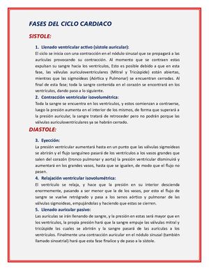 Fases Del Ciclo Cardiaco