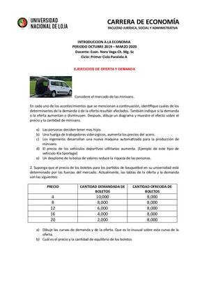 Ejercicios Oferta Y Demanda
