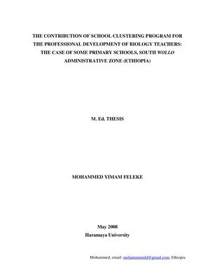 School Clustering and Professional Development of Teachers Mohammed
