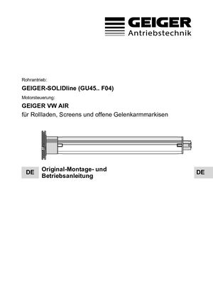 WOUNDWO V009047 GEIGER SOLIDline VW Air Anleitung In Deutsch