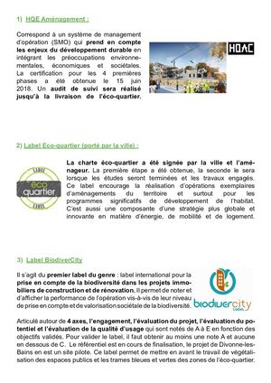 Certifications et labs - Eco-quartier de la Gare