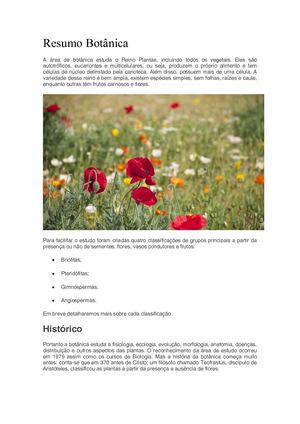 Resumo Botânica