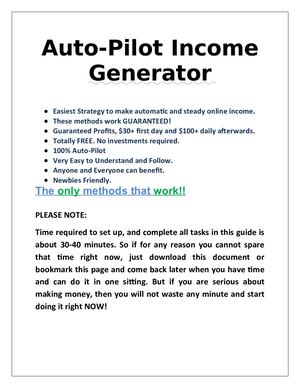 $100 per Day Auto Income Generator