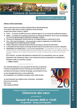 Bulletin Ste Gemme 2020