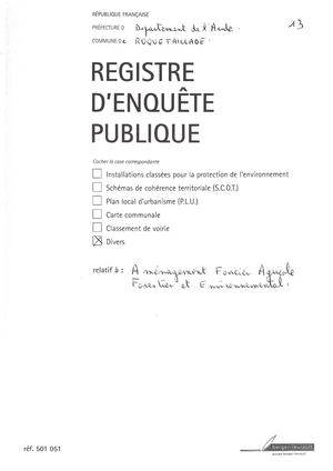 Registre De L'enquête Publique