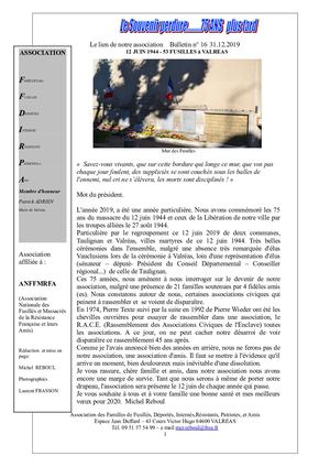 Bulletin N° 16 Année 2019