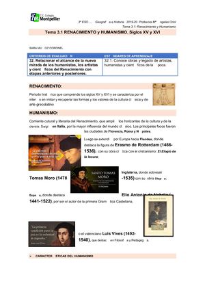 3 1 Renacimiento Y Humanismo 19 20