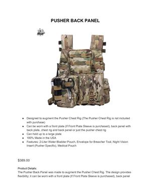 Buy Pusher Back Panel Online & Velocity Systems