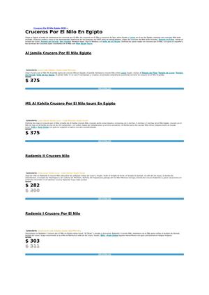 Cruceros Por El Niilo En Egipto