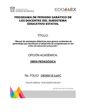MANUAL DE ESTRATEGIAS DIDÁCTICAS PARA GENERAR AMBIENTES DE APRENDIZAJE QUE FAVOREZCAN EL DESARROLLO