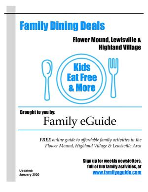 Kids Eat Free Printable Guide