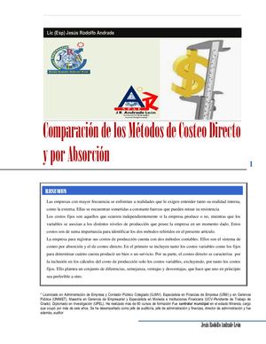 Comparación de los Métodos de Costeo Directo y el Costeo por Absorción