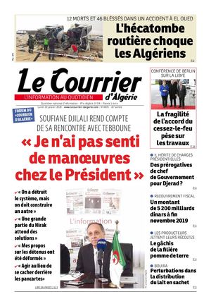 Le Courrier d'Algérie du lundi 20 janvier 2020