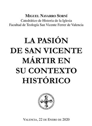 LA PASIÓN DE SAN VICENTE MÁRTIR EN SU CONTEXTO HISTÓRICO
