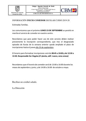 Circular Inicio Comedor