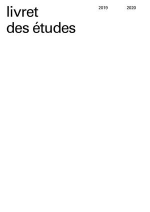 ESAAA Livret des études 2019-2020