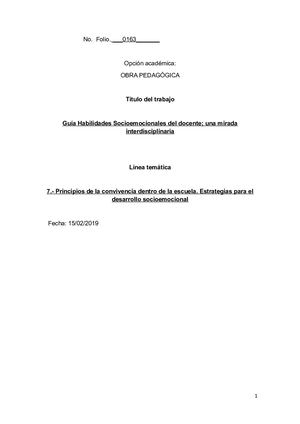 GUÍA HABILIDADES SOCIEMOCIONALES DEL DOCENTE: UNA MIRADA INTERDISCIPLINARIA