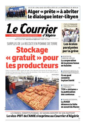 Le Courrier d'Algérie du mardi 21 janvier 2020