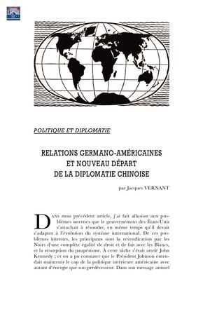 Vernant - Relations germano-américaines et nouveau départ de la diplomatie chinoise (février 1964)