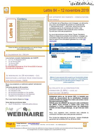 Lettre 84 - 2019