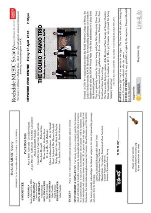 Programme For LOUKO TRIO 20 04