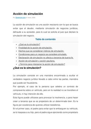 Acción De Simulación