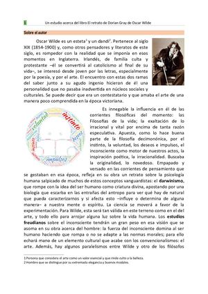 Estudio Wilde Y Obra El Retrato Dorian Gray Final