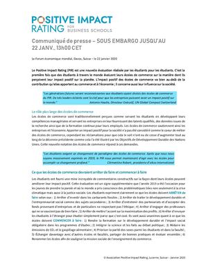 Pir Communiqué De Presse – Sous Embargo Jusqu’a 13h Cet Le 22 Janv 2020