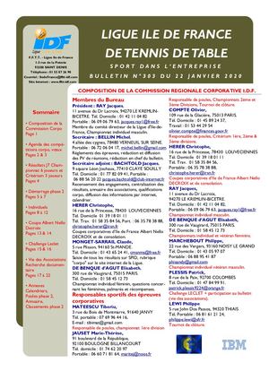 Bulletin Corpo n°303 du 22 janvier 2020